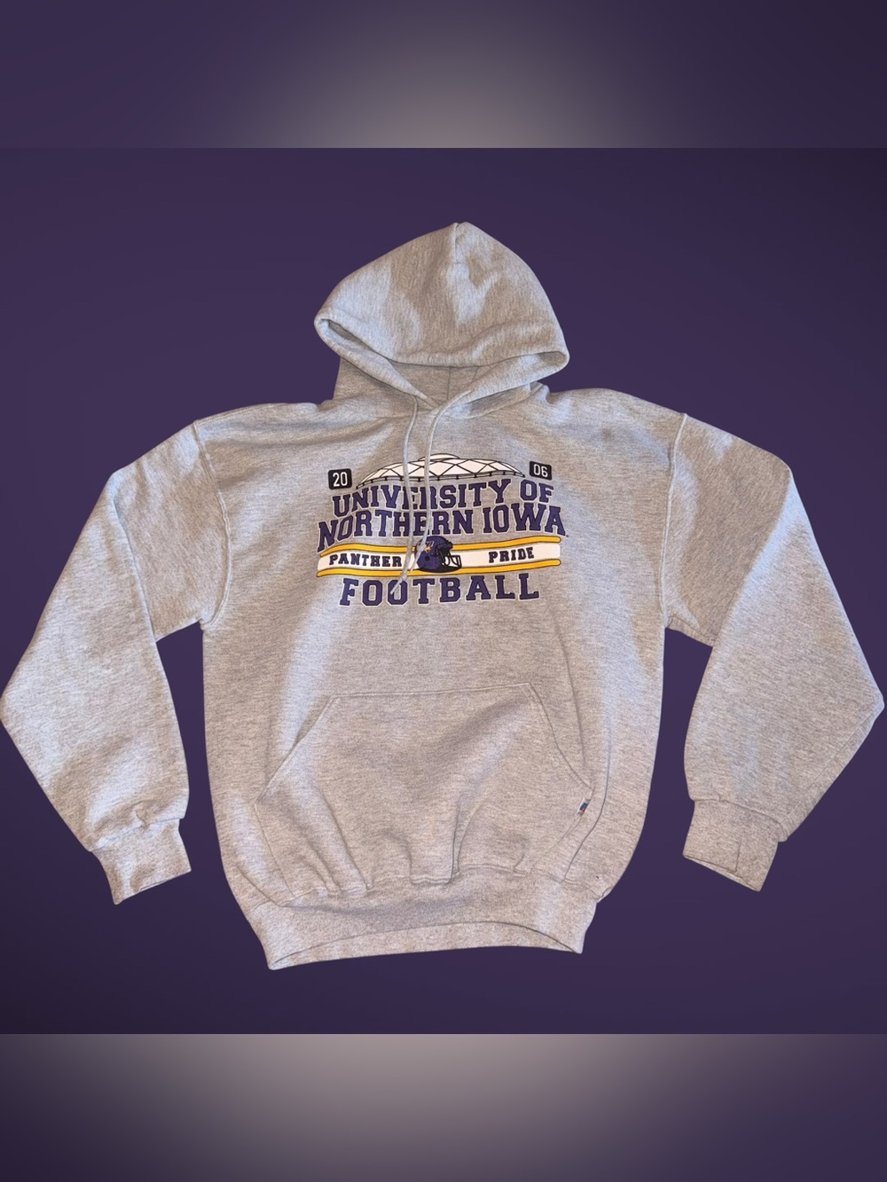 Vintage Y2K 2006 NCAA University of Northern Iowa (UNI) Football Medium Hoodie